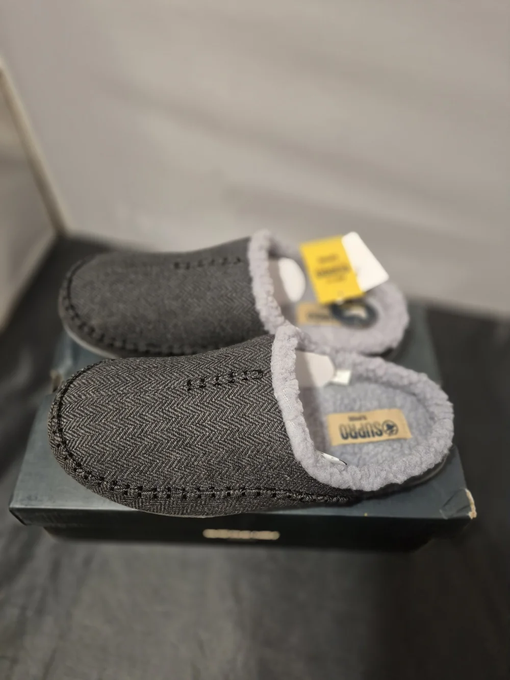 Men's Grey Deerstags Slip-On Loafers/Houseshoe with Plush Lining New Size 10W